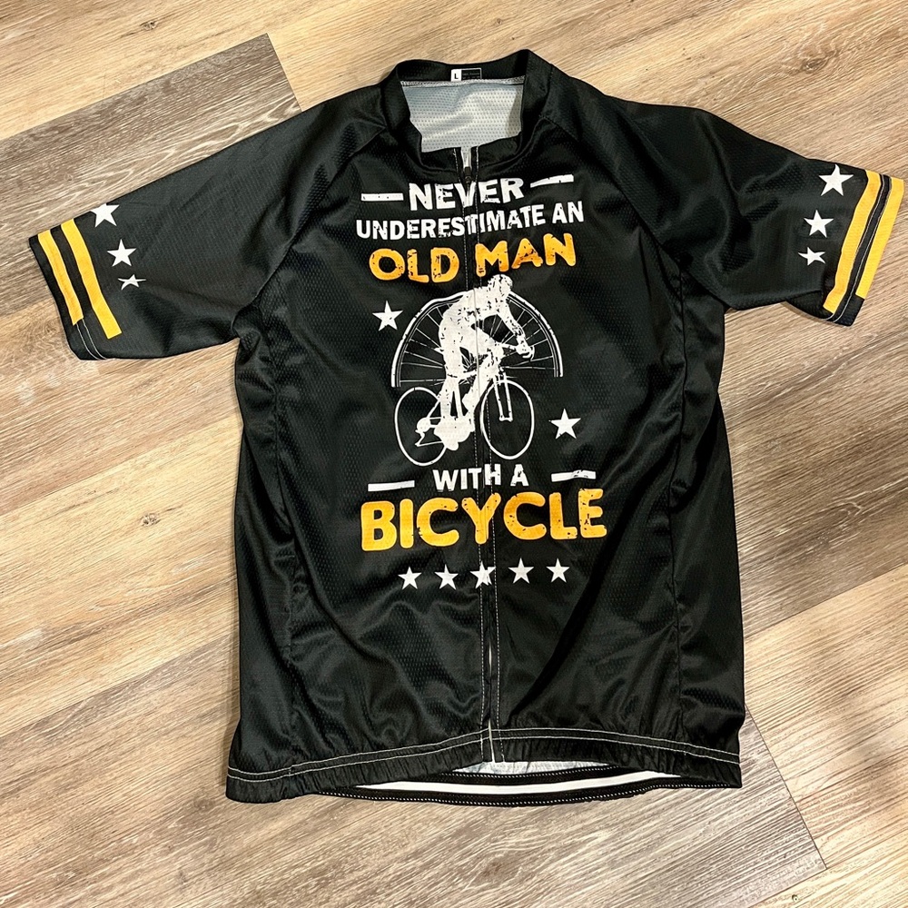 New Cycling bicycle performance shirt old man black yellow largep